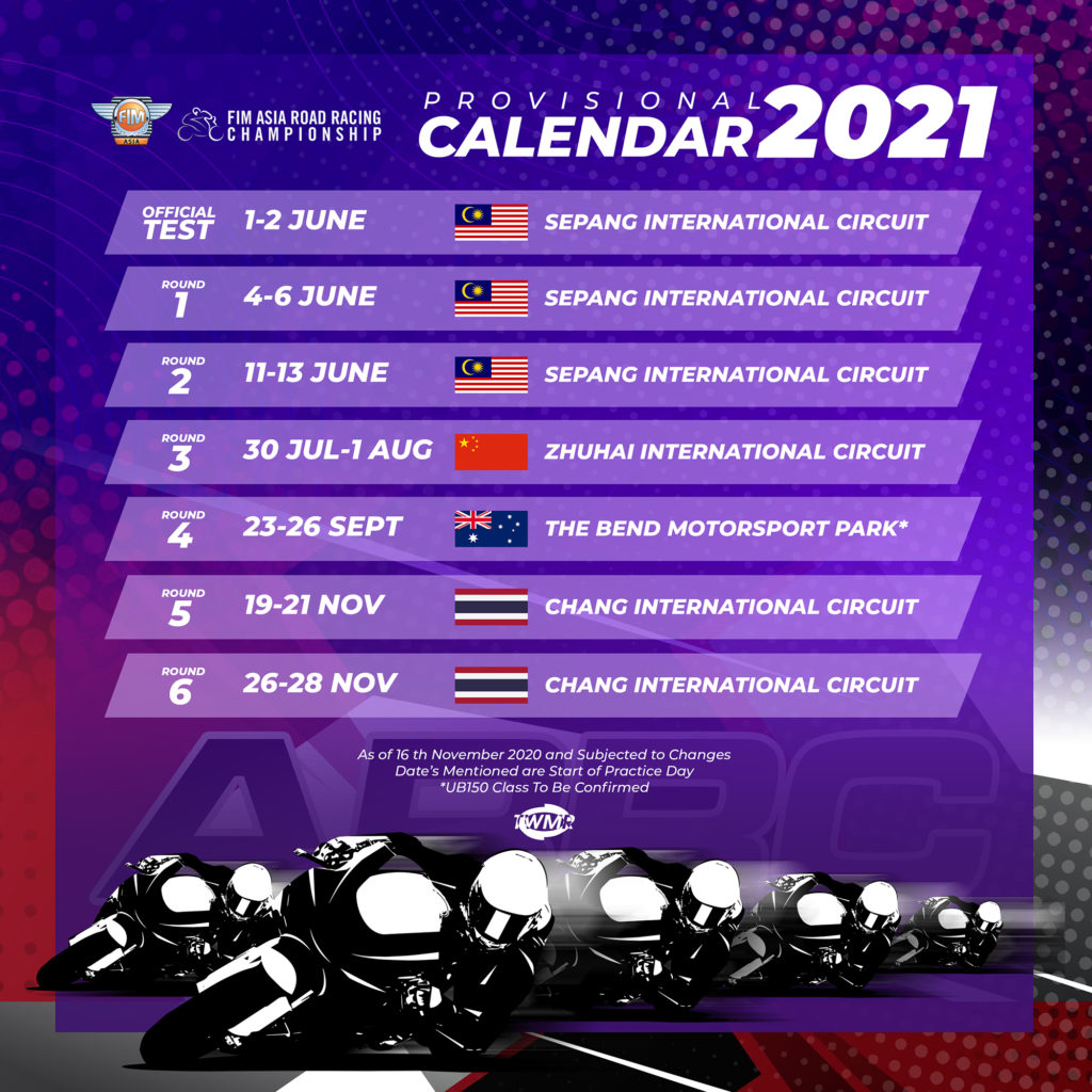 Kalendar Provisional 2021 ARRC
